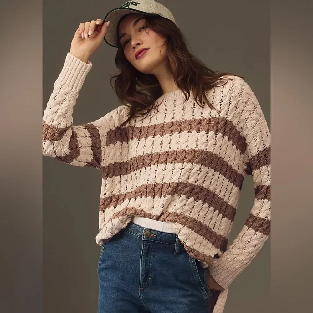Anthropologie Pilcro Longline Stitch Sweater NWT